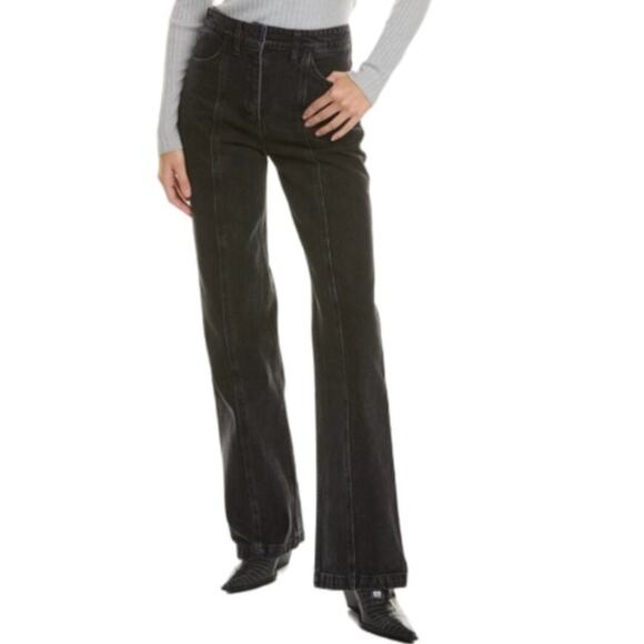 A.L.C. Hayden High Rise Seamed Wide Jeans Washed Black Cotton Womens Size 29 - Picture 1 of 10